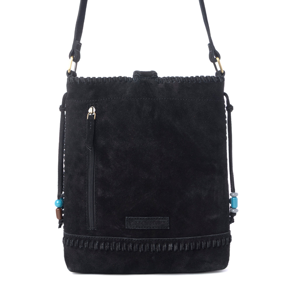 Myra Yellowstone Stonecrest Suede Leather Concealed Carry Bag in Charcoal Black - Myra USA
