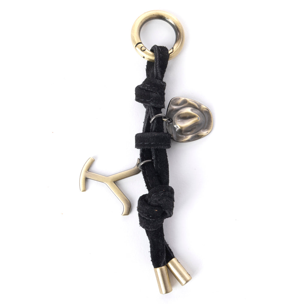 Myra Yellowstone Lariat Loop Leather Key Fob in Midnight Onyx - Myra USA