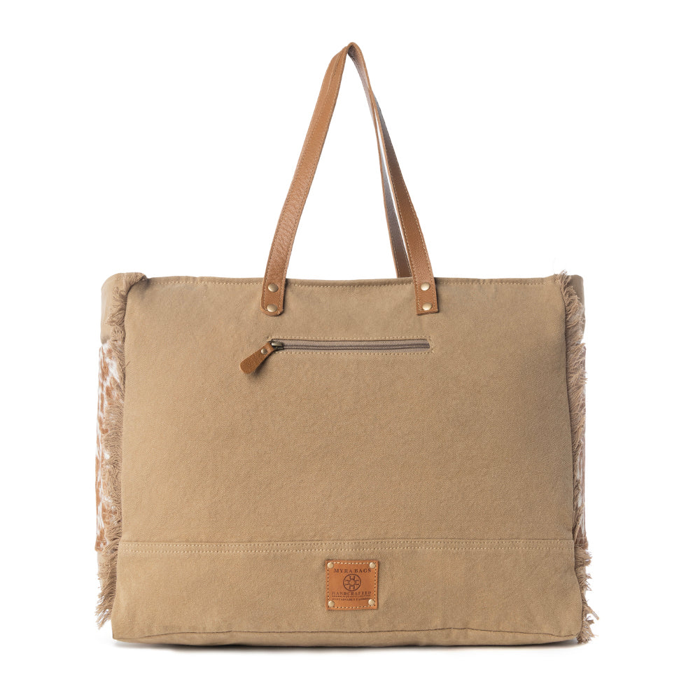 Cartwright Hand-Tooled Bag in Tan & White - Myra USA