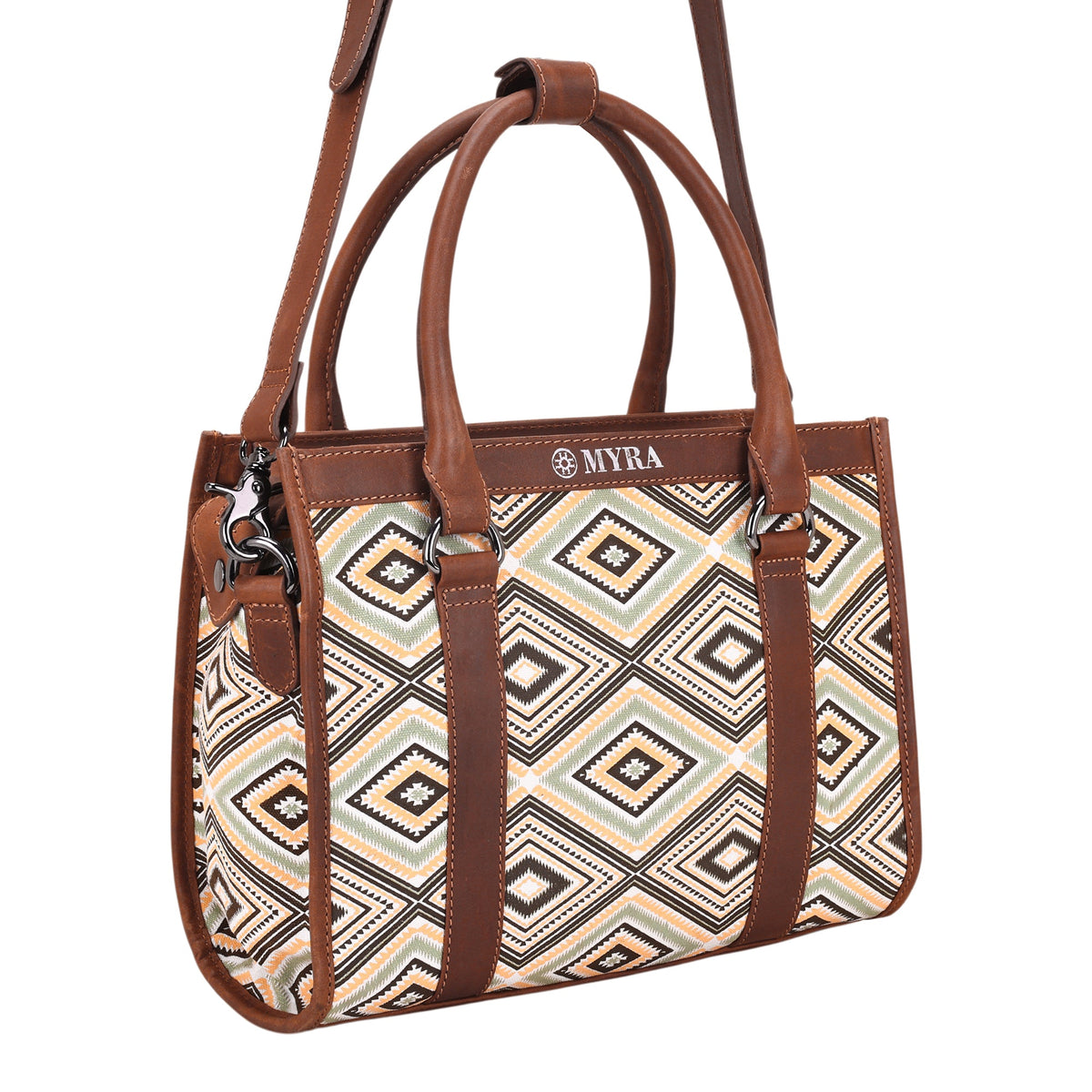 Myra Nuevas Vistas Crossbody Bag in olive and yellow - Myra USA