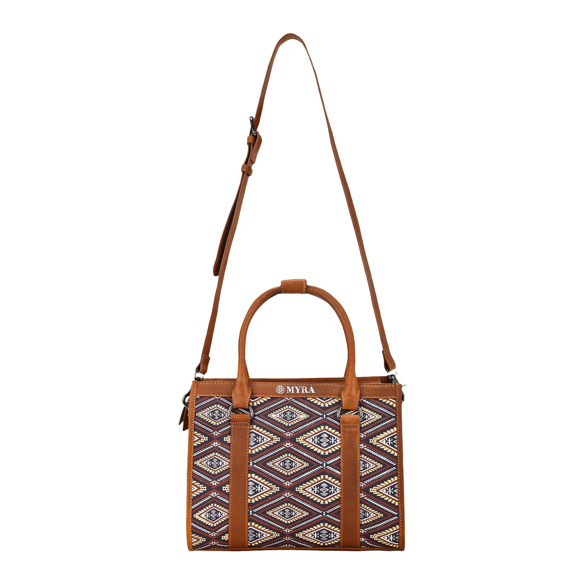 Myra Nuevas Vistas Crossbody Bag in black and rust - Myra USA