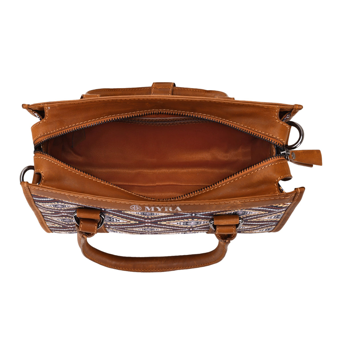 Myra Nuevas Vistas Crossbody Bag in black and rust - Myra USA
