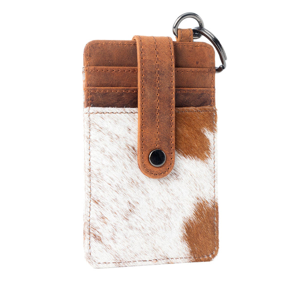 Roper Card Holder for Women in brown with hair-on detail - Myra USA