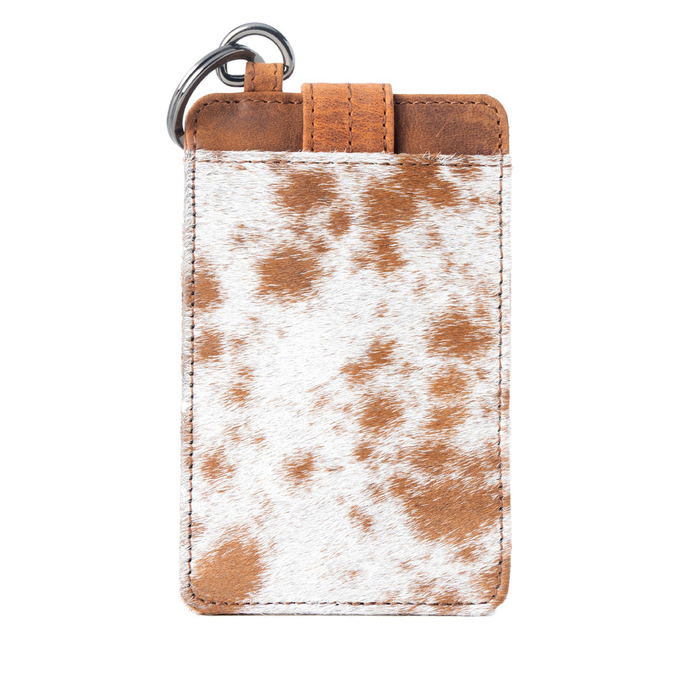 Roper Card Holder for Women in brown with hair-on detail - Myra USA