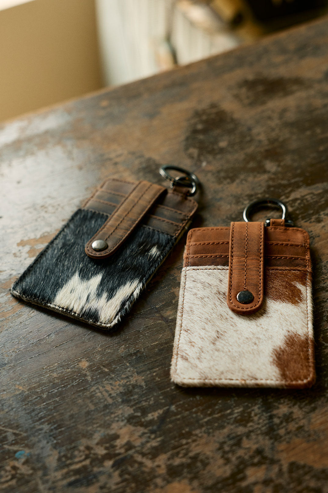 Myra Roper Card Holder for Women in brown with hair-on detail - Myra USA