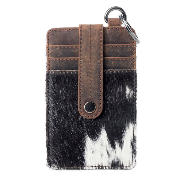 Roper Card Holder for Women in black with hair-on detail - Myra USA