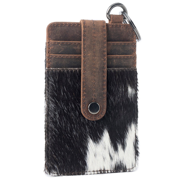 Roper Card Holder for Women in black with hair-on detail - Myra USA