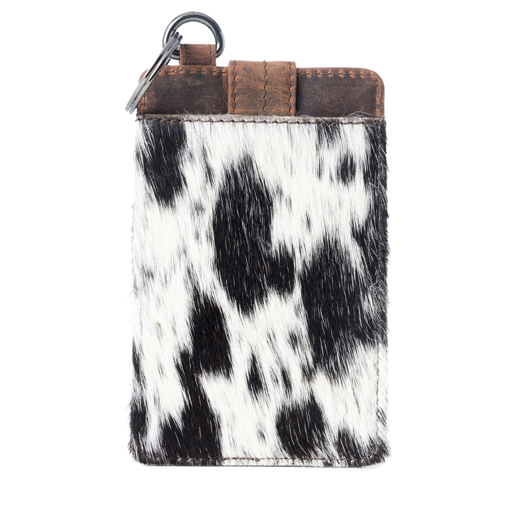 Roper Card Holder for Women in black with hair-on detail - Myra USA