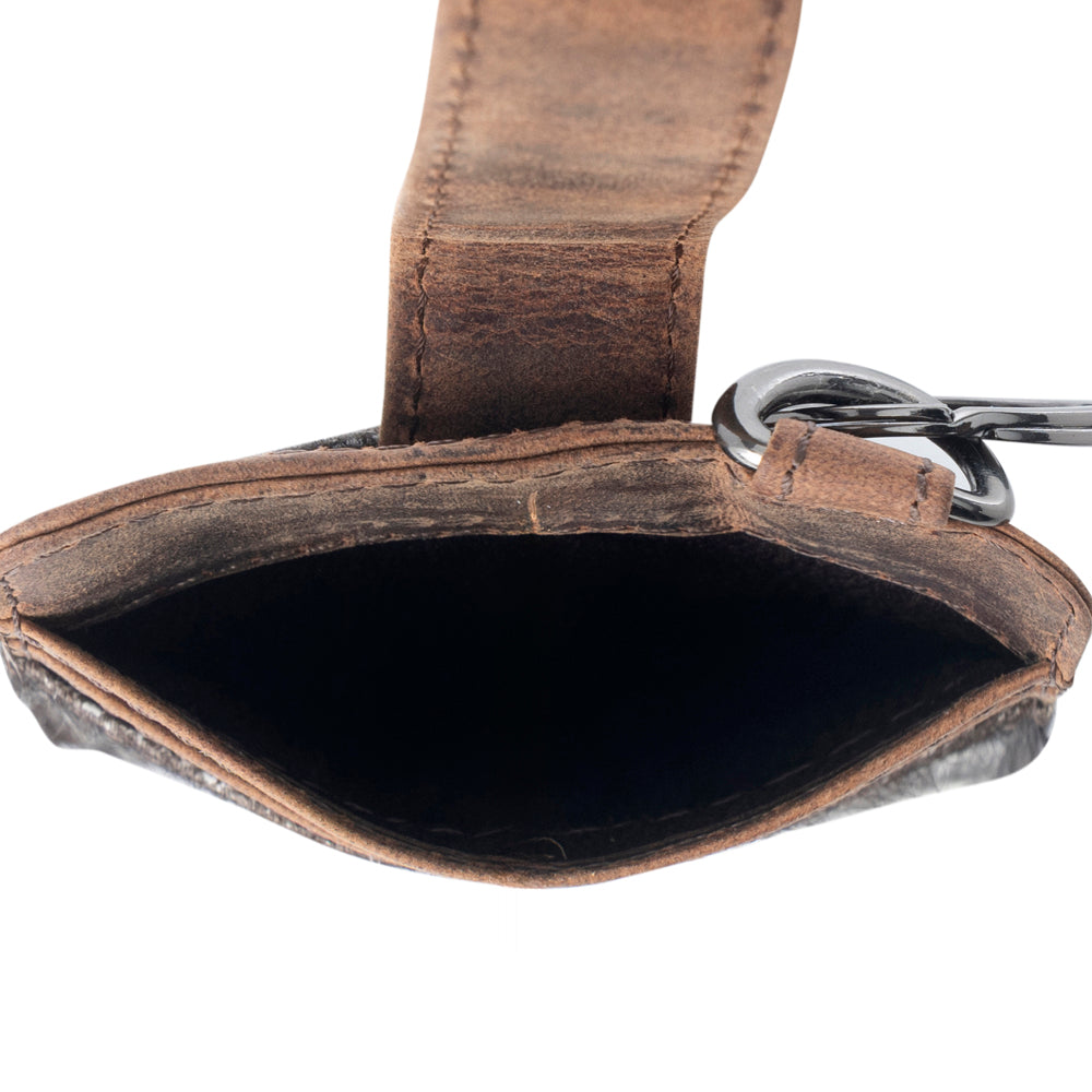 Roper Card Holder for Women in black with hair-on detail - Myra USA