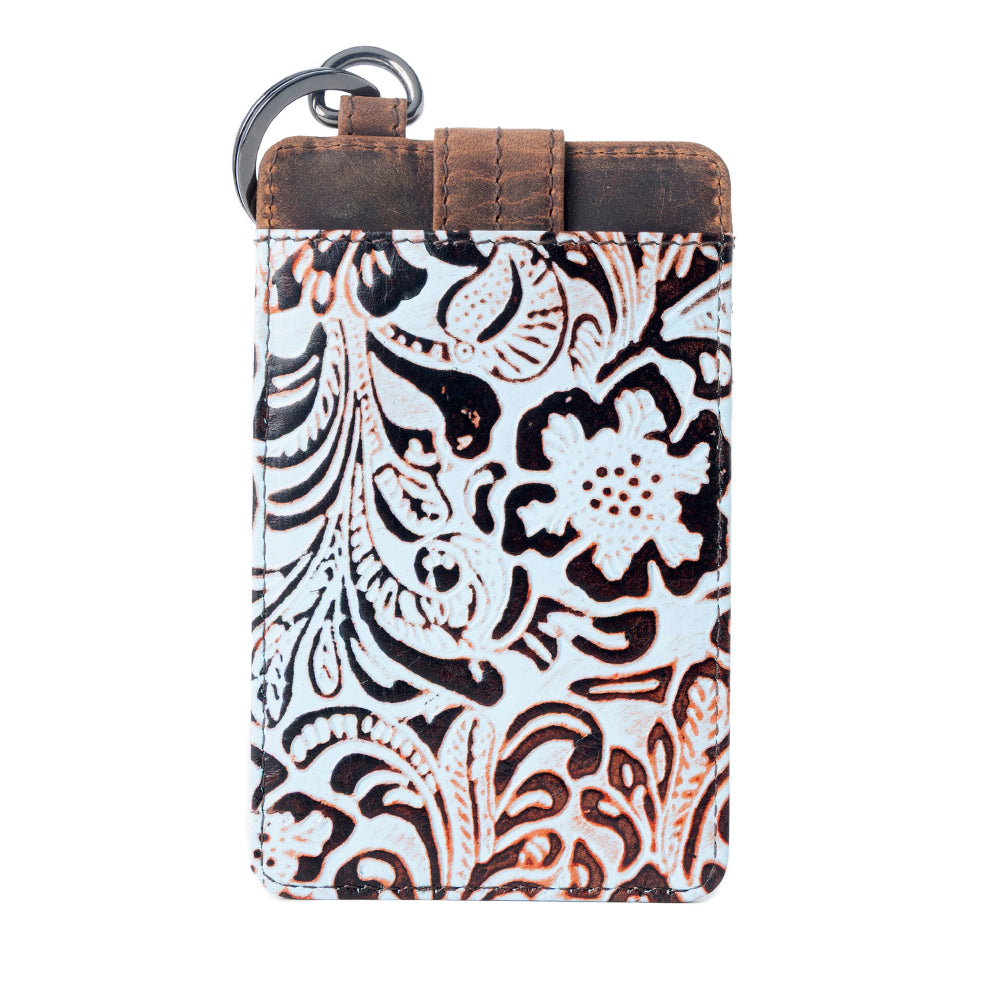 Roper Embossed Card Holder for Women in blue with printed detail - Myra USA