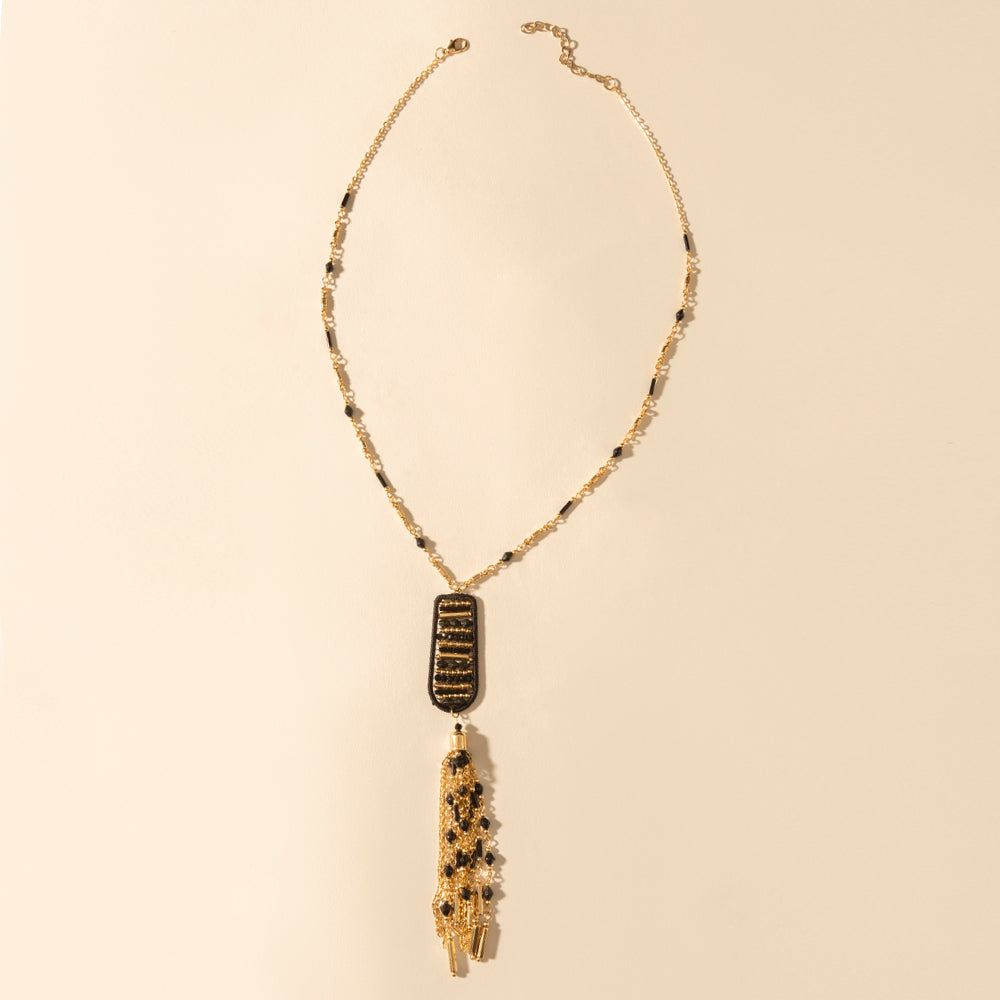 Myra Trailstamp Pendant Necklace in Burnished Tan - Myra USA