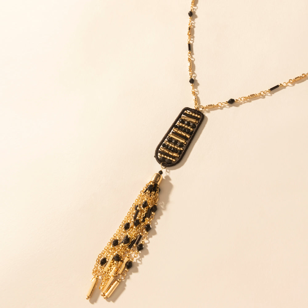 Myra Trailstamp Pendant Necklace in Burnished Tan - Myra USA