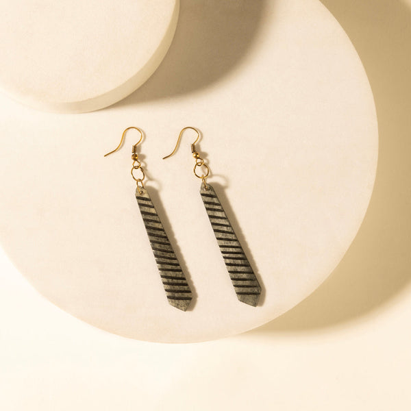 Myra Driftline Drop Earrings in Iron Stripe - Myra USA