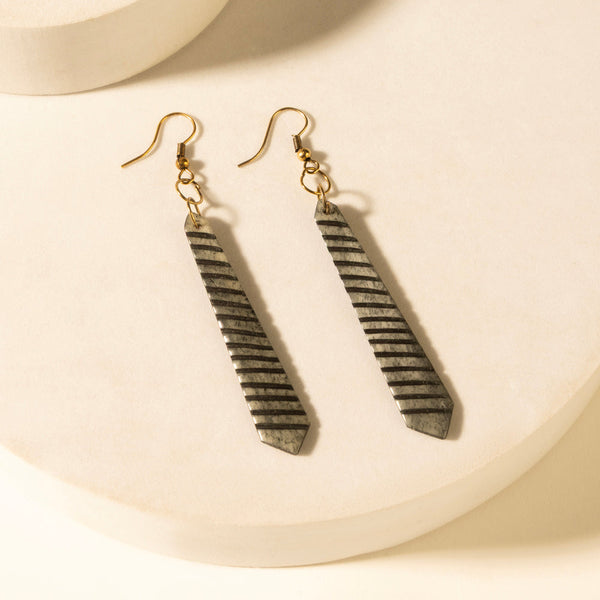 Myra Driftline Drop Earrings in Iron Stripe - Myra USA