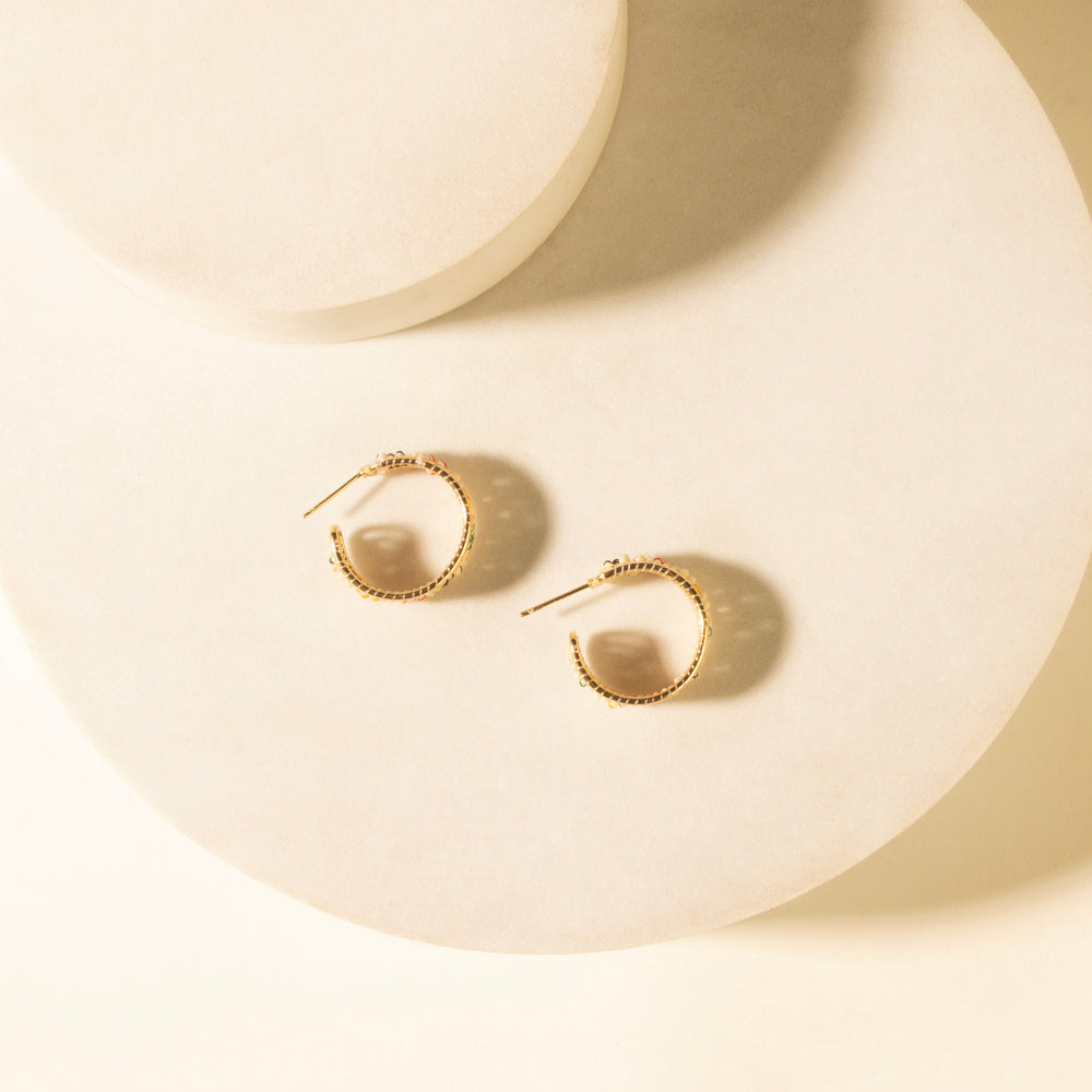 Myra Heritage Cross Hoops in Desert Ivory - Myra USA