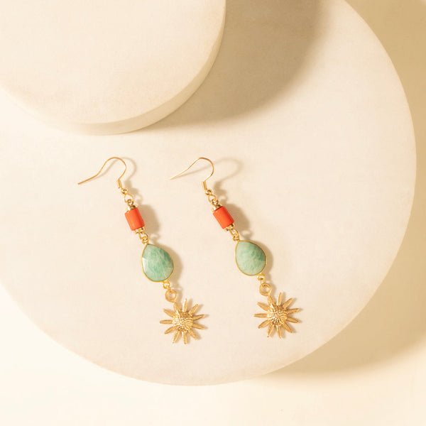 Myra Dawnflare Drop Earrings in Desert Turquoise - Myra USA