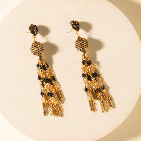 Myra Belle Tassel Earrings in Burnished Amber - Myra USA