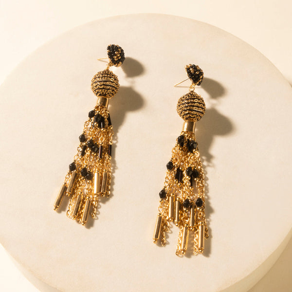 Myra Belle Tassel Earrings in Burnished Amber - Myra USA