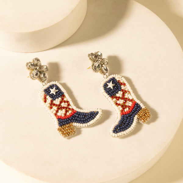 Myra Freedom Trail Boot Earrings in Rodeo White - Myra USA