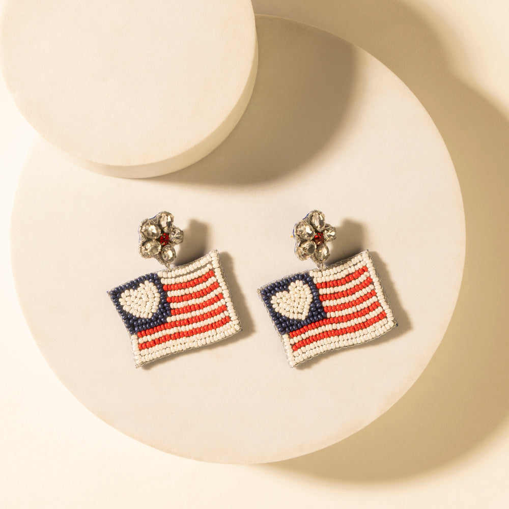 Myra Liberty Range Flag Earrings in Prairie White - Myra USA