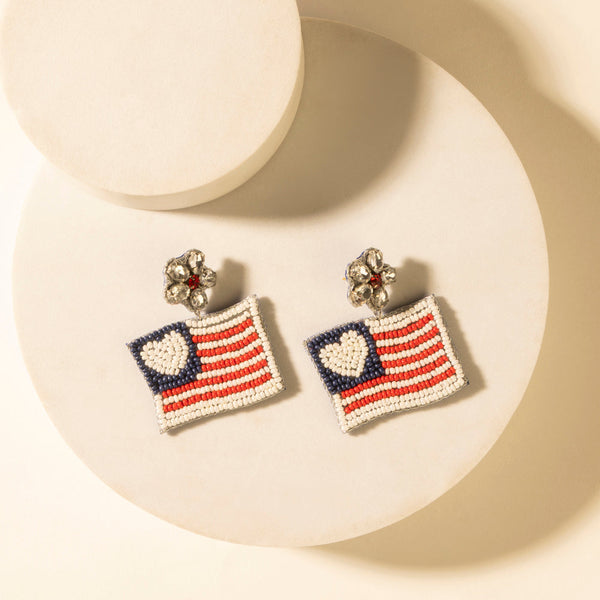 Myra Liberty Range Flag Earrings in Prairie White - Myra USA