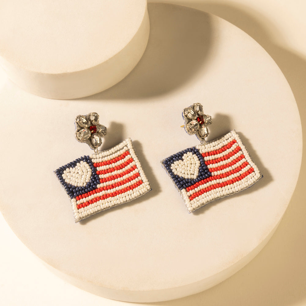 Myra Liberty Range Flag Earrings in Prairie White - Myra USA