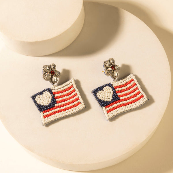 Myra Liberty Range Flag Earrings in Prairie White - Myra USA