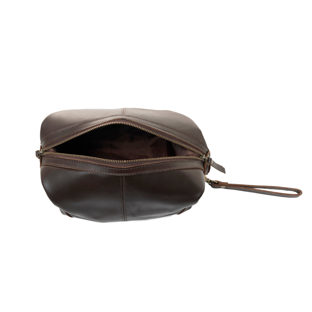 Drifter Leather Shaving Kit for Men in dark brown - Myra USA