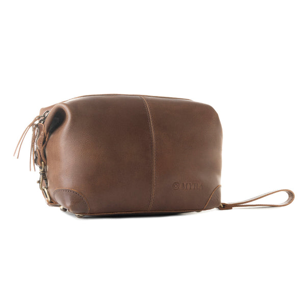Drifter Leather Shaving Kit for Men in brown - Myra USA