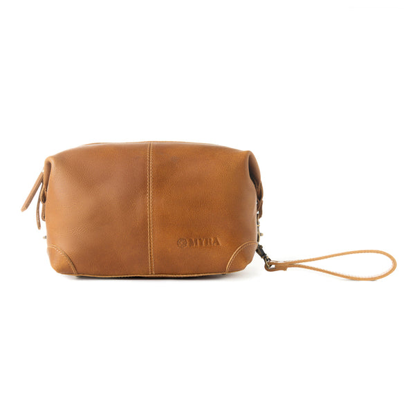Drifter Leather Shaving Kit for Men in tan - Myra USA