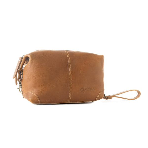 Drifter Leather Shaving Kit for Men in tan - Myra USA