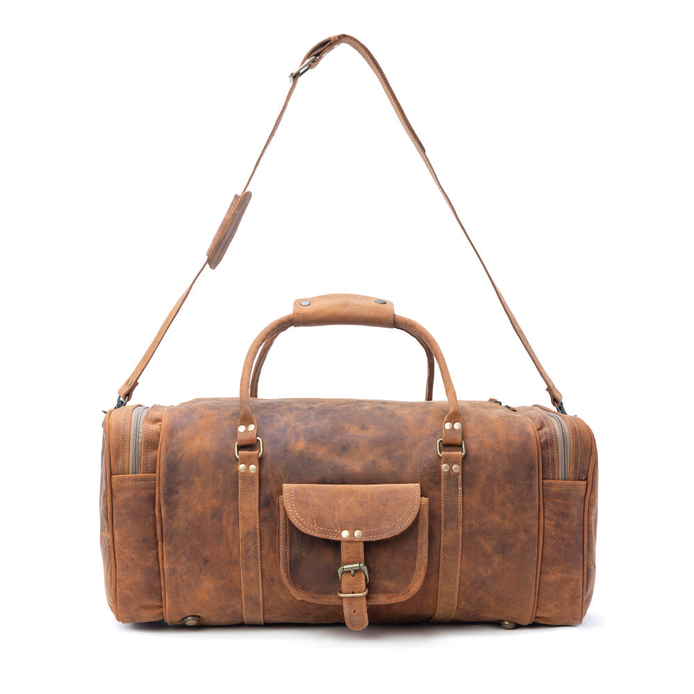 Myra Redmont Leather Traveller Bag in Amber Brown - Myra USA