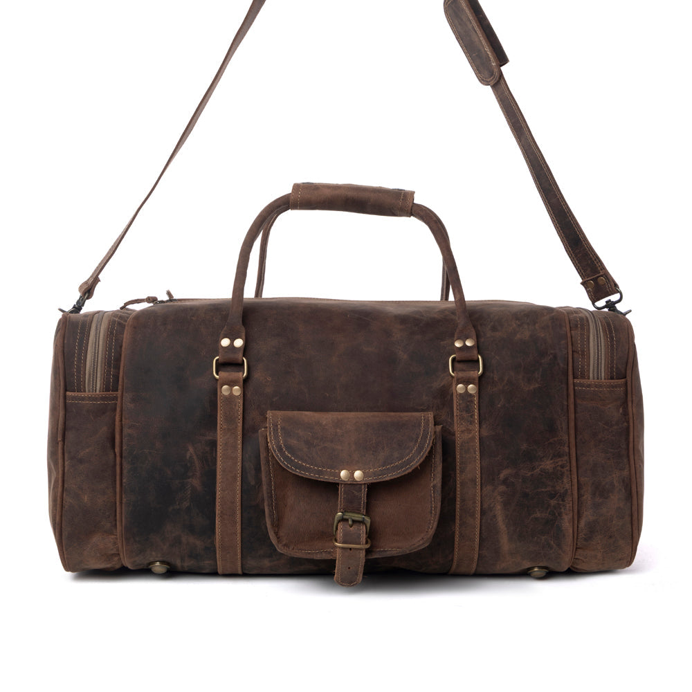 Myra Redmont Leather Traveller Bag in Dark Mahogany - Myra USA