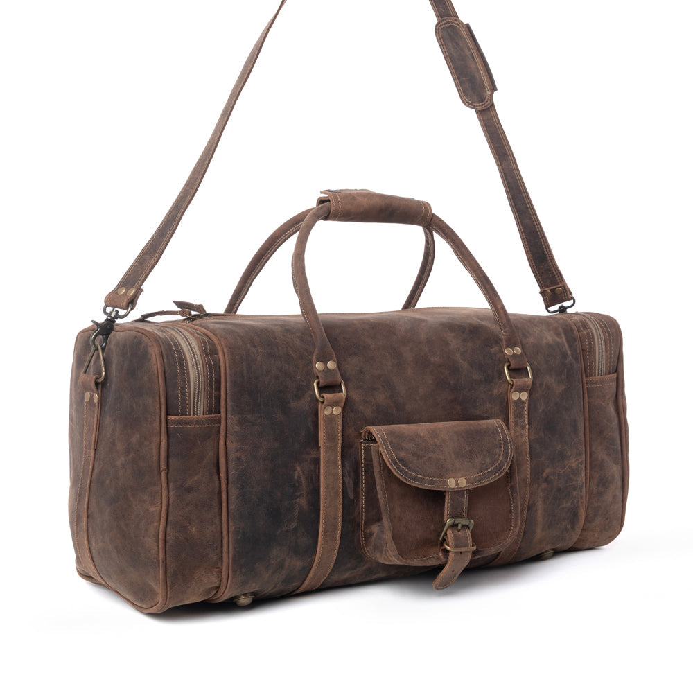 Myra Redmont Leather Traveller Bag in Dark Mahogany - Myra USA