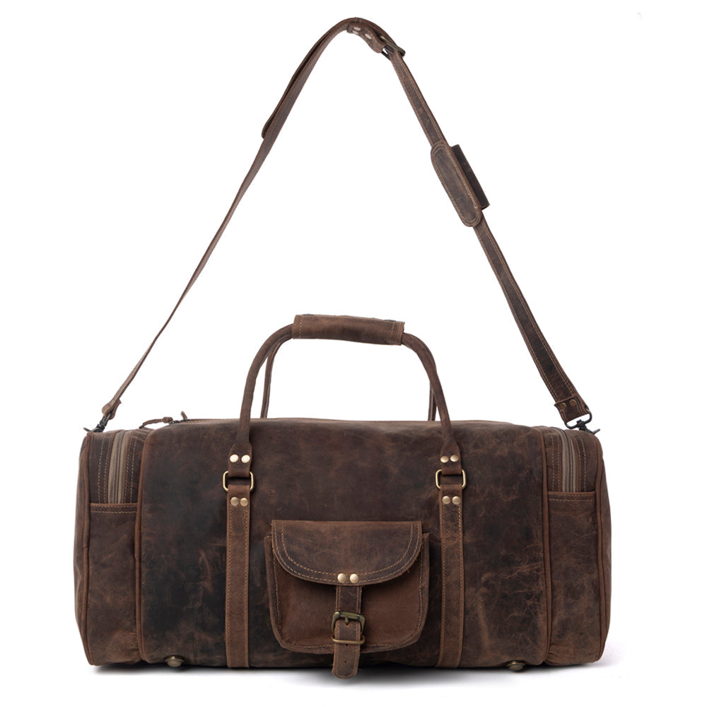 Myra Redmont Leather Traveller Bag in Dark Mahogany - Myra USA
