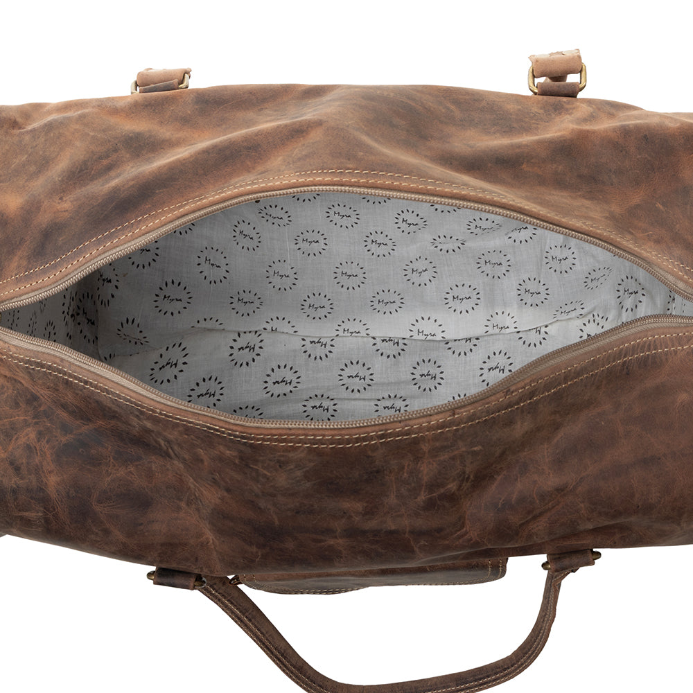 Myra Redmont Leather Traveller Bag in Dark Mahogany - Myra USA