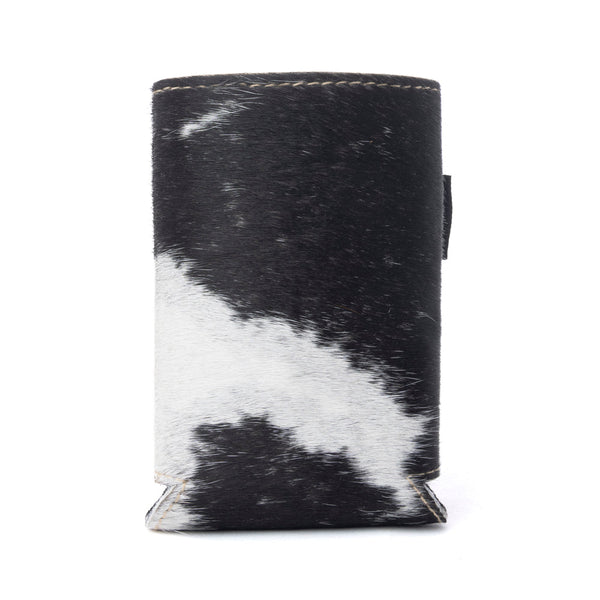 Myra Birch Valley Hairon Leather Beer Can Holder in Ivory Slate - Myra USA
