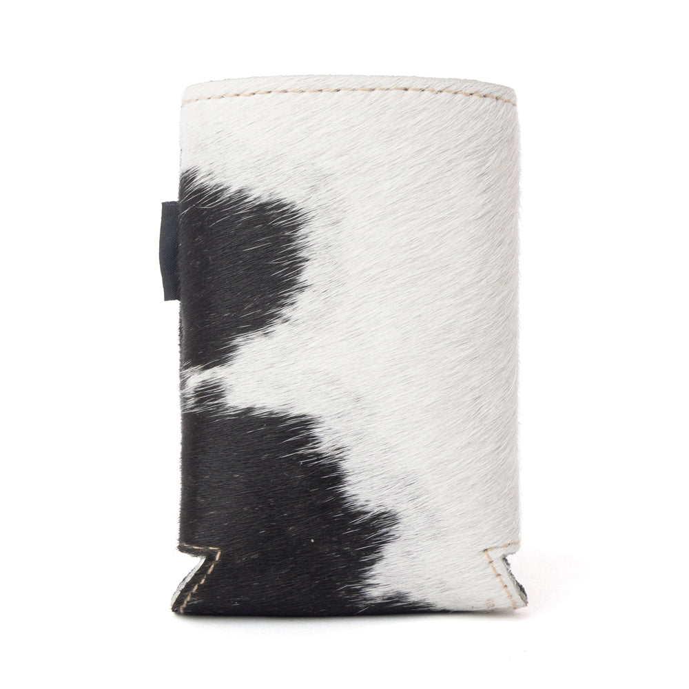 Myra Birch Valley Hairon Leather Beer Can Holder in Ivory Slate - Myra USA