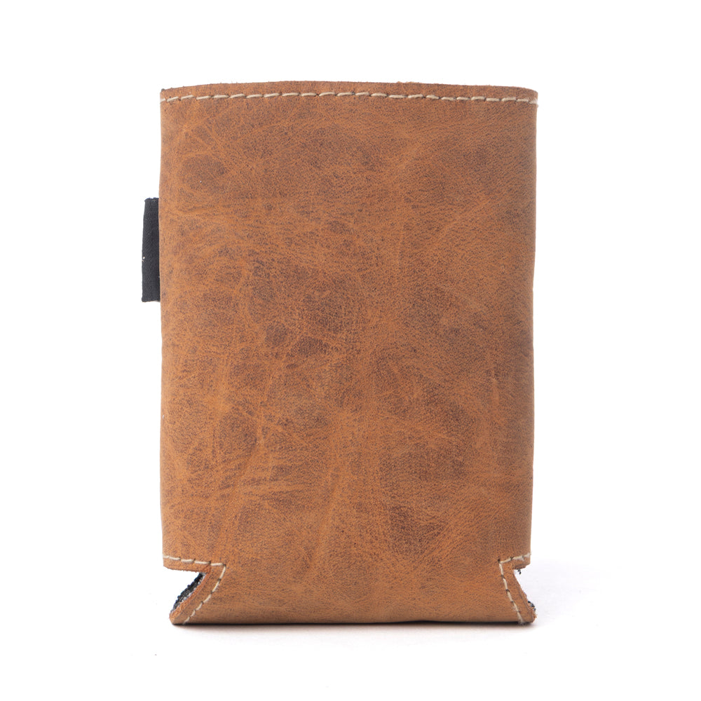 Myra Birch Valley Hairon Leather Beer Can Holder in Dusty Caramel - Myra USA