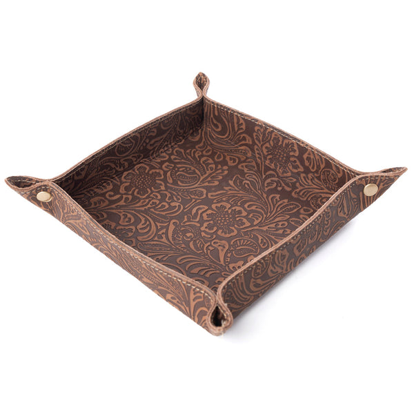 Myra Copperwind Leather Tray in Mocha Cocoa - Myra USA