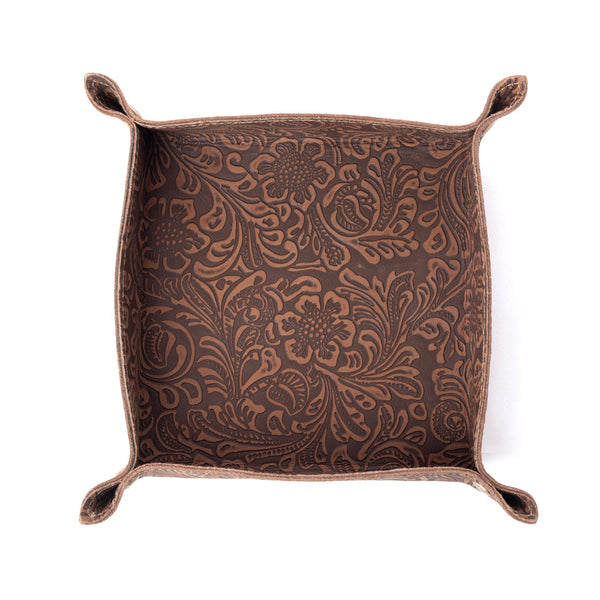Myra Copperwind Leather Tray in Mocha Cocoa - Myra USA