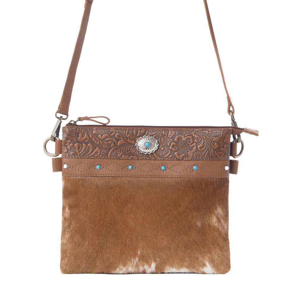 Myra Thunderpeak Concho Hairon Leather Bag in Fawn Sand - Myra USA