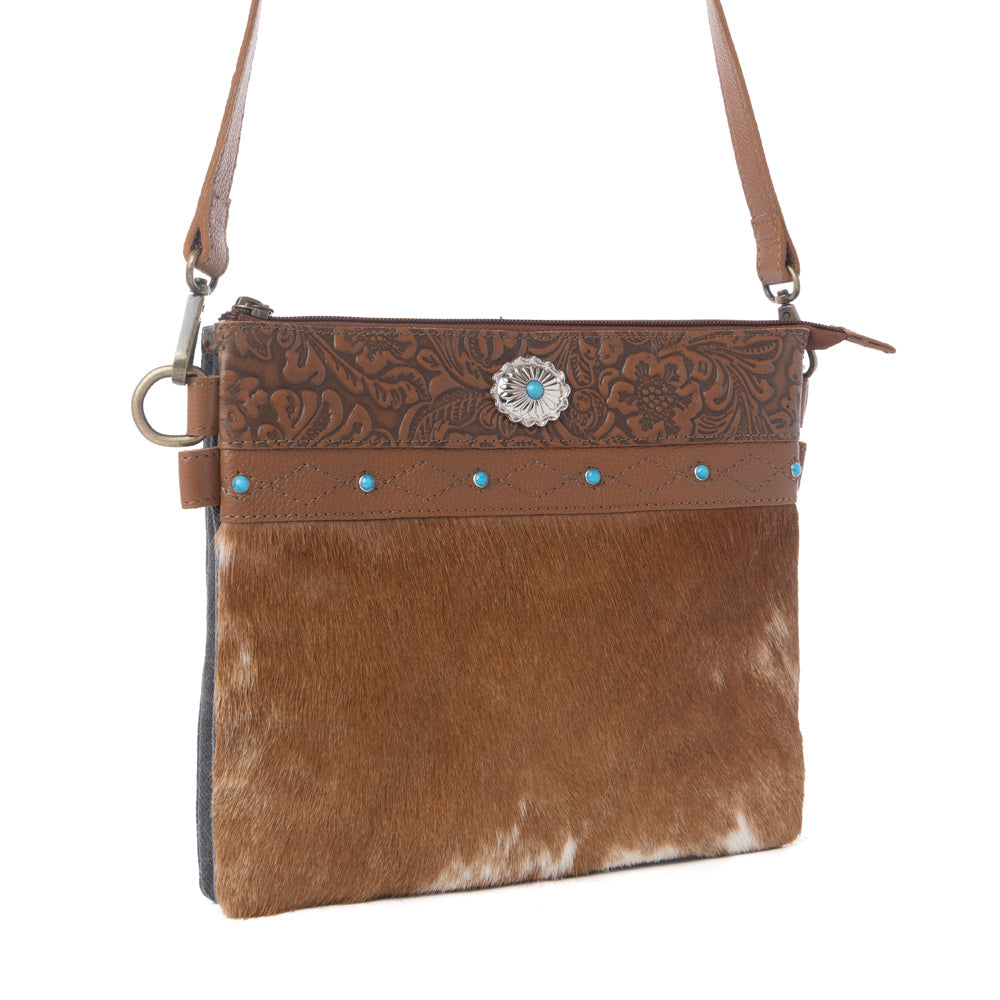 Myra Thunderpeak Concho Hairon Leather Bag in Fawn Sand - Myra USA