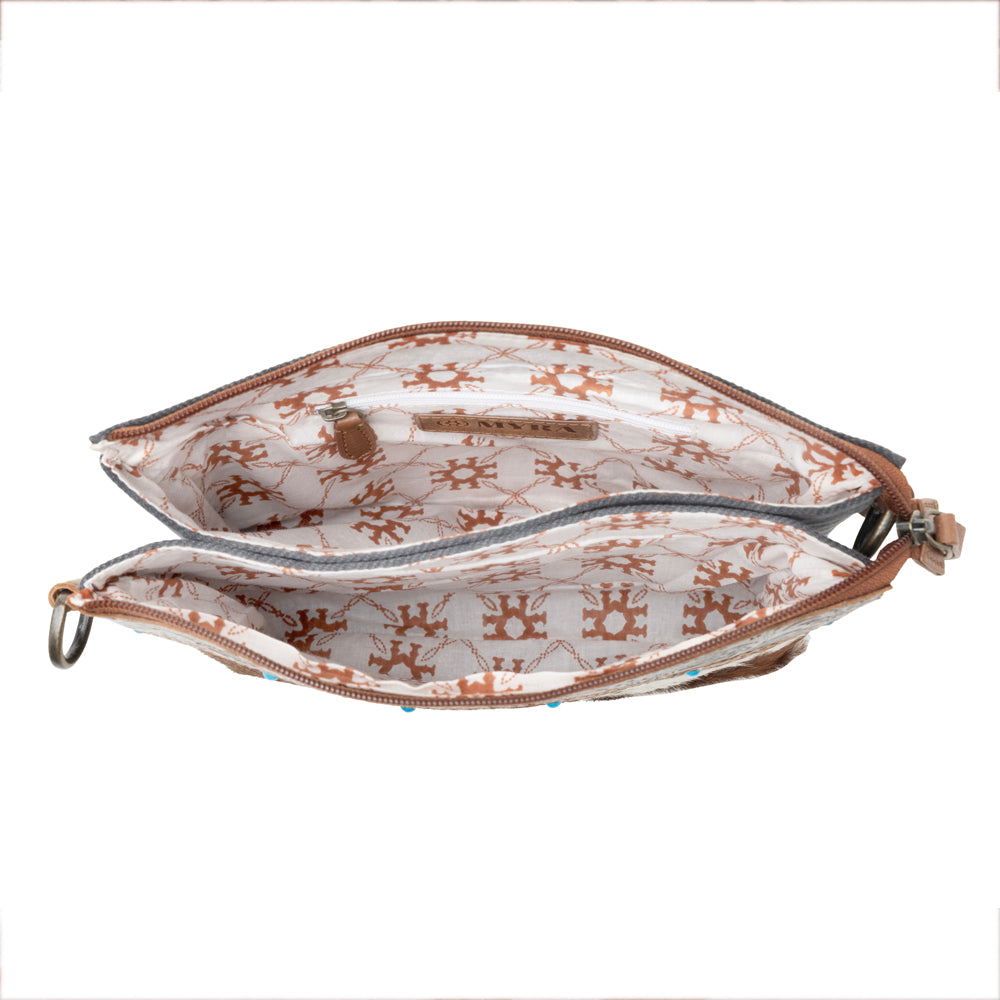 Myra Thunderpeak Concho Hairon Leather Bag in Fawn Sand