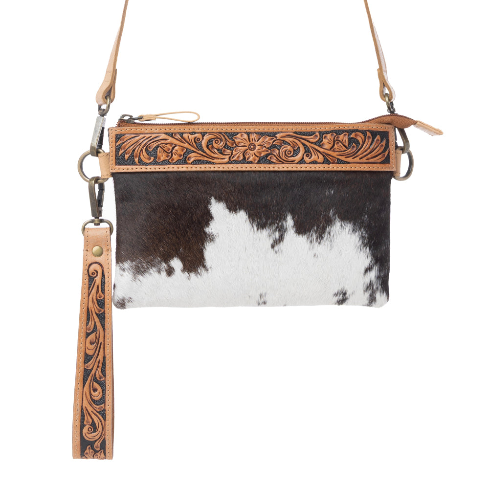 Myra Stone Barrow Hairon Leather Bag in Ochre Frost - Myra USA