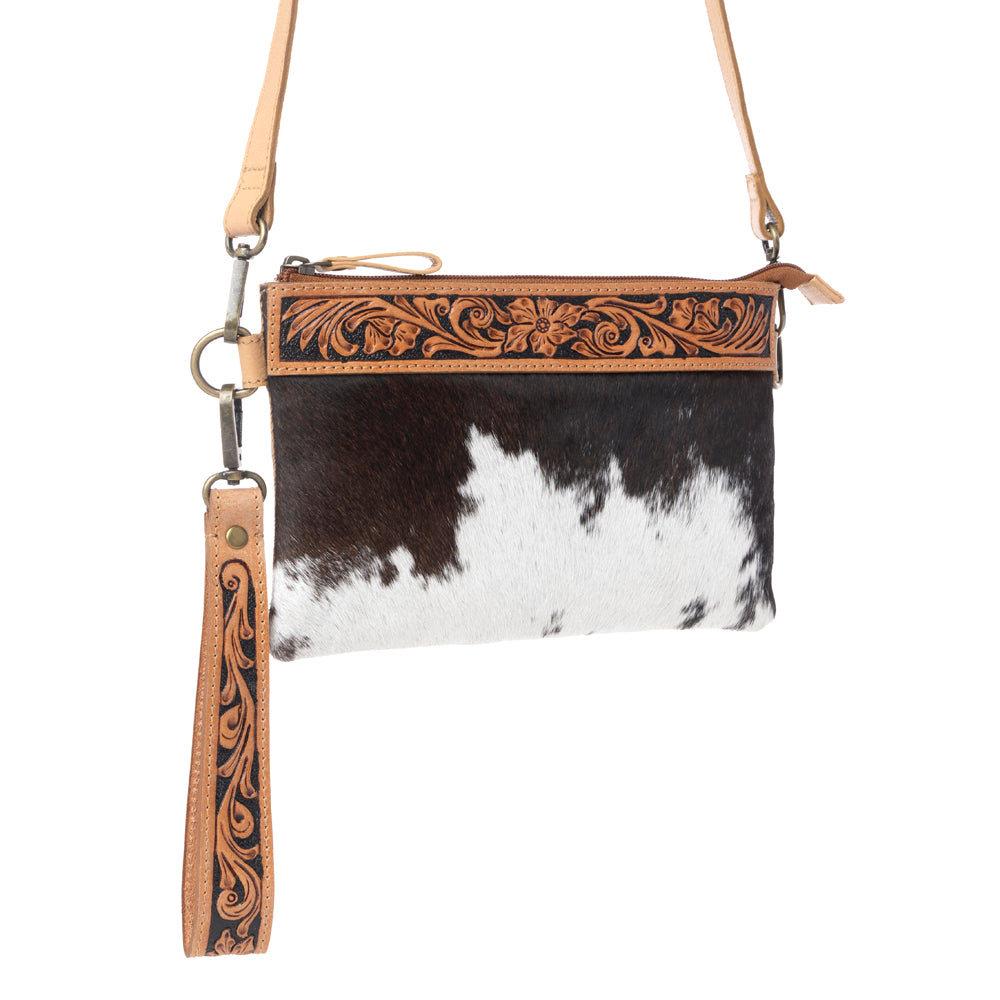 Myra Stone Barrow Hairon Leather Bag in Ochre Frost - Myra USA