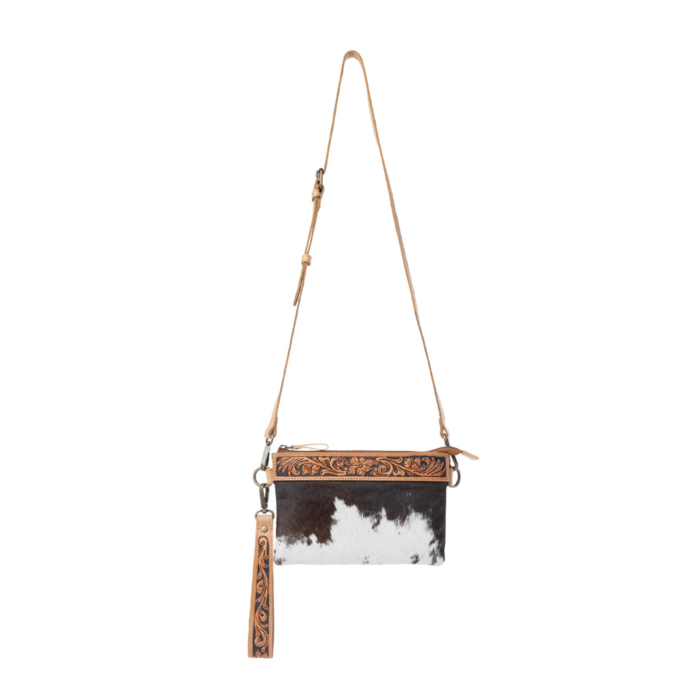 Myra Stone Barrow Hairon Leather Bag in Ochre Frost - Myra USA