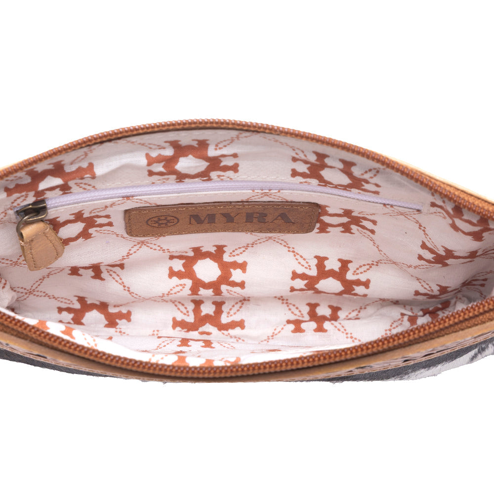 Myra Stone Barrow Hairon Leather Bag in Ochre Frost - Myra USA
