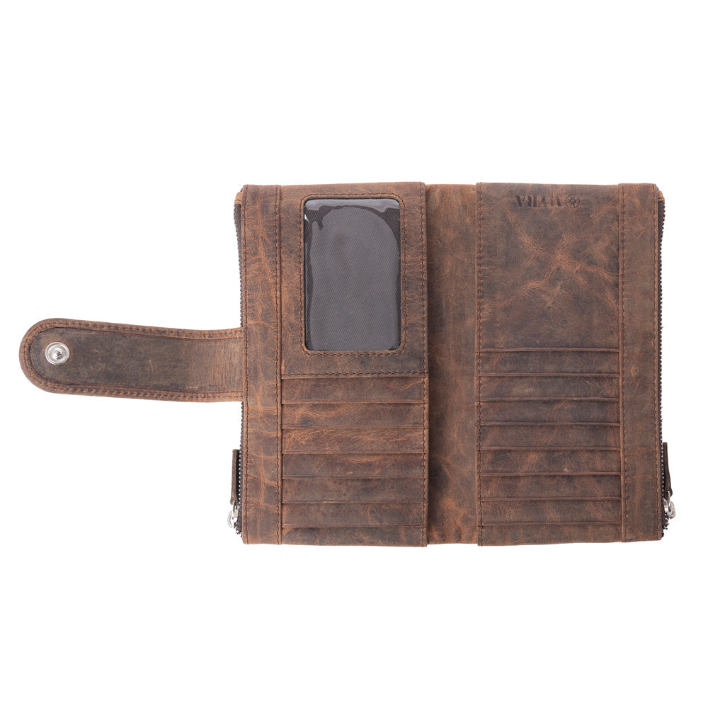 Myra Iron Hill Concho Leather Women’s Wallet in Ochre Veil - Myra USA