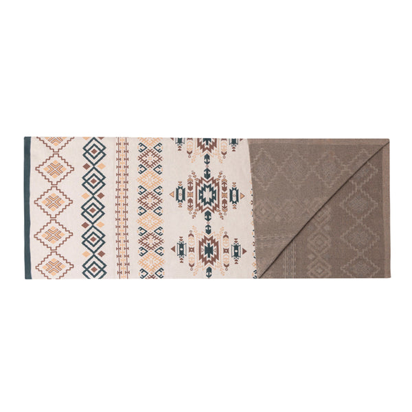 Canyon Knit Cotton Throw in Sandstone Geo For Your Western Couch - Myra USA